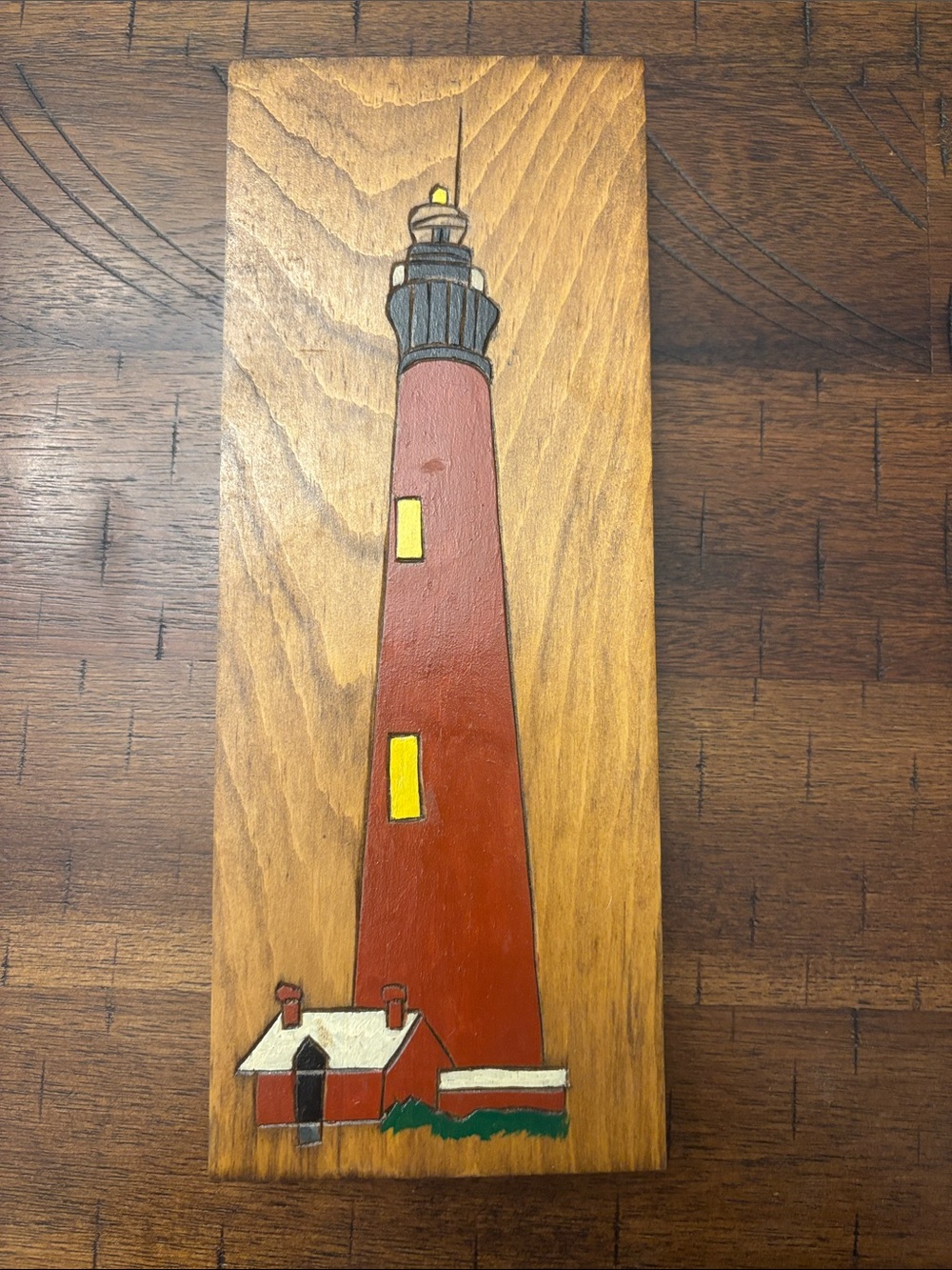 Vintage Wooden Lighthouse Wall Plaque